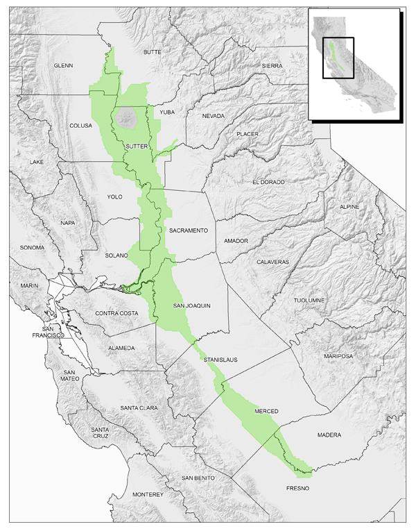 Map Showing Sacramento-San Joaquin Drainage District